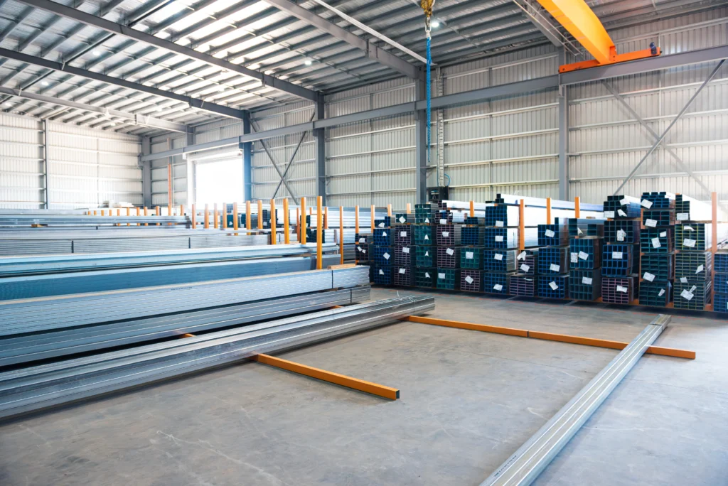 Steel shed full of Steel - Local Business APEX Steel Supplies