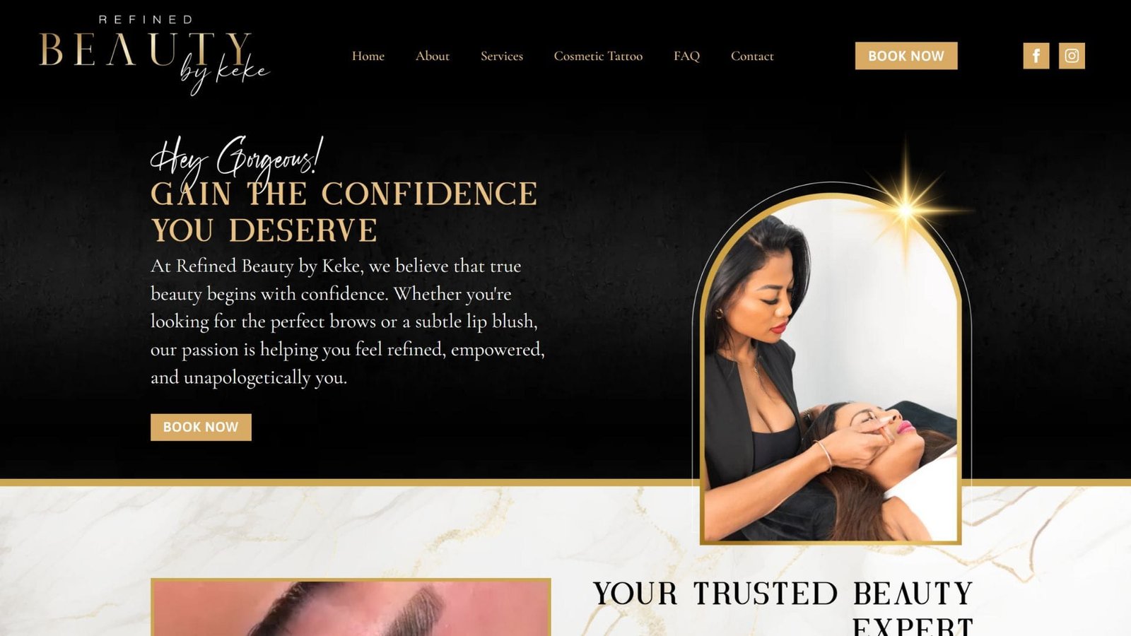 Homepage Website design in Darwin - Refined Beauty By Keke